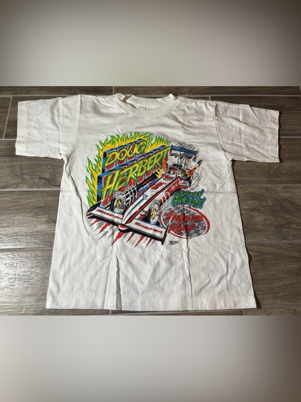 Vintage 90s Doug Herbert Nascar Snap-On Tools Drag Racing Shirt Youth Boys Large